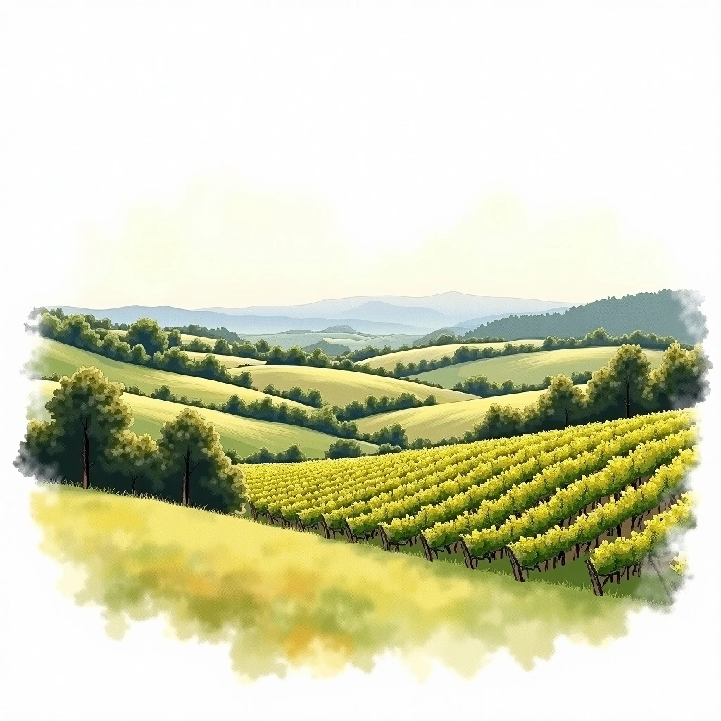 Heathcote wine region — watercolor illustration