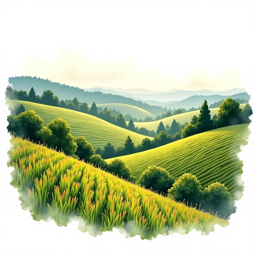 Heideboden wine region — watercolor illustration