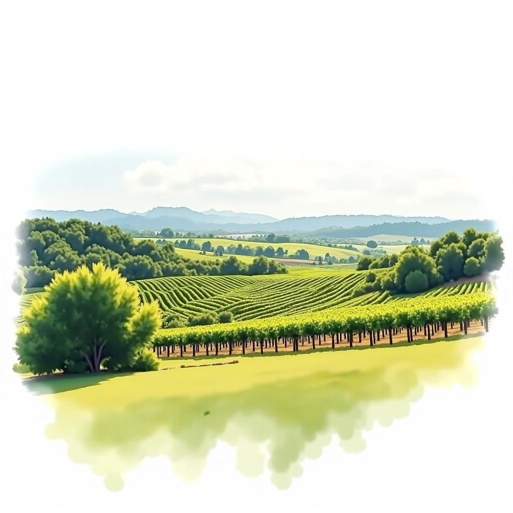 Hunter Valley wine region — watercolor illustration