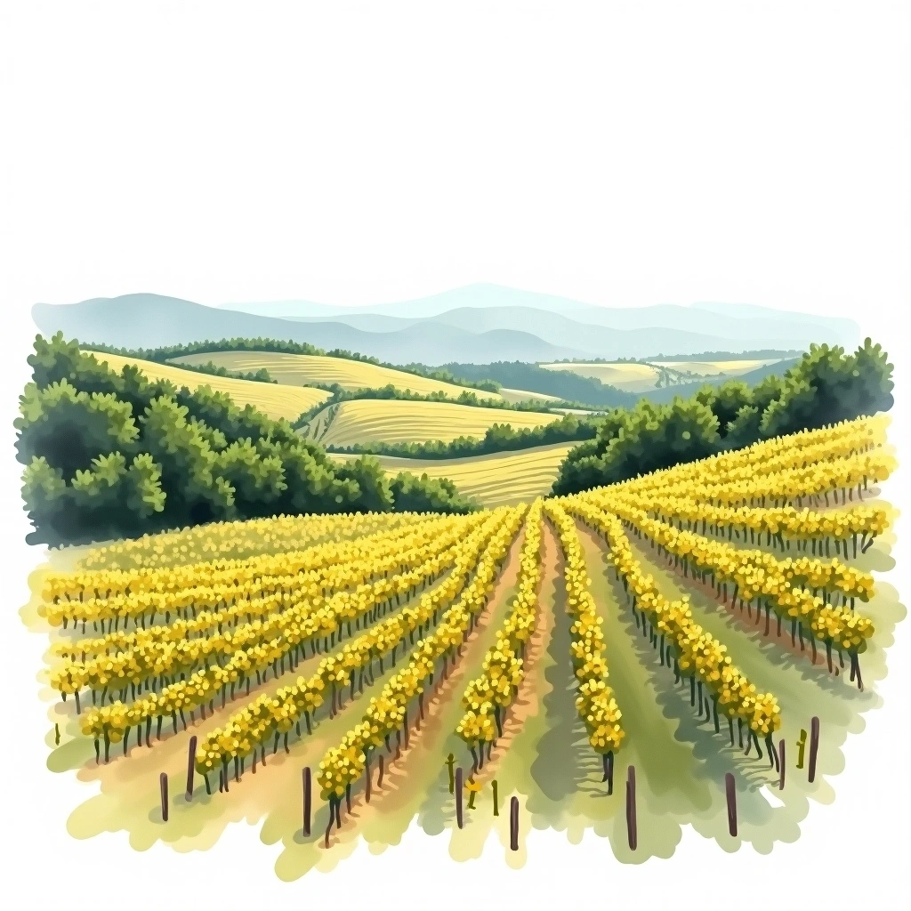 Ica wine region — watercolor illustration