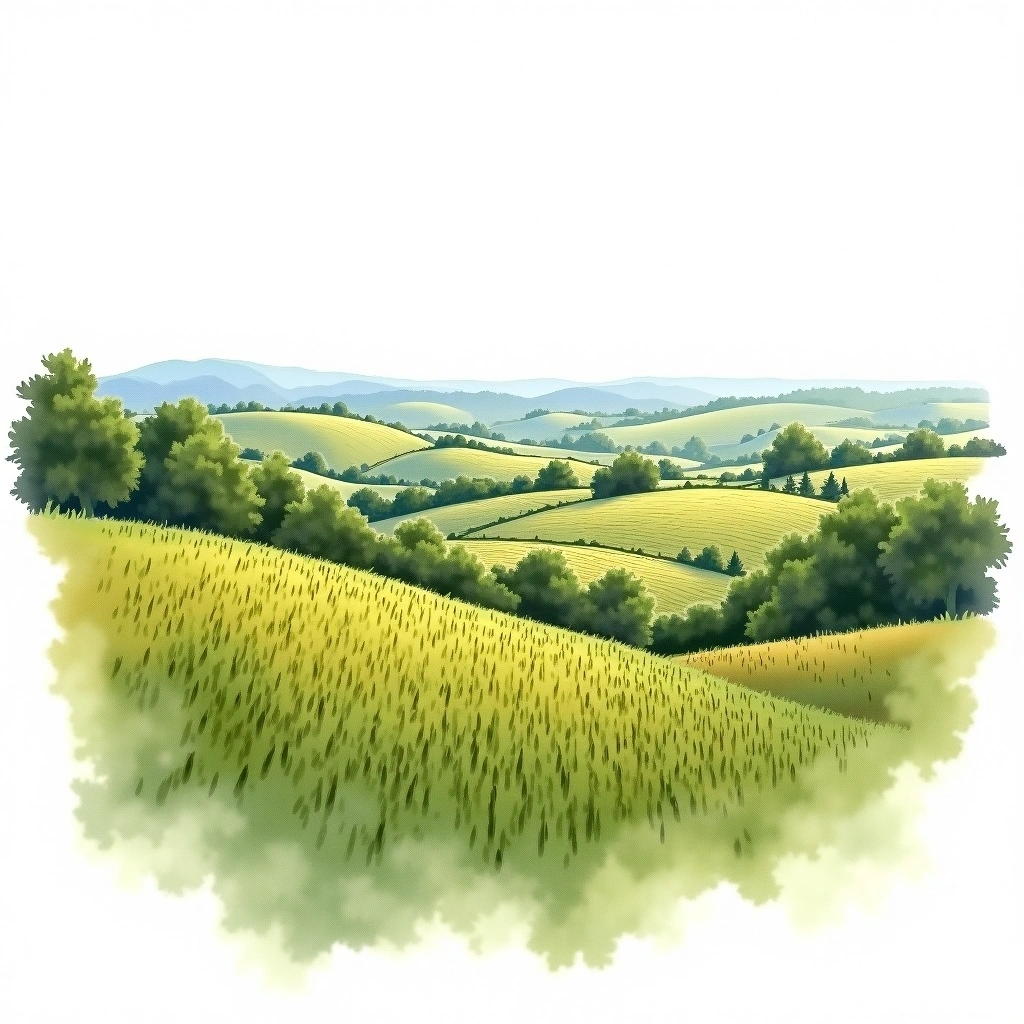 Ile de Beaute wine region — watercolor illustration