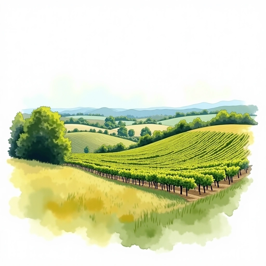 Indiana wine region — watercolor illustration