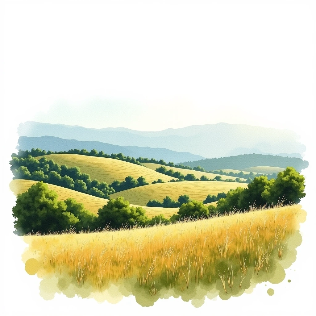 Itata Valley wine region — watercolor illustration