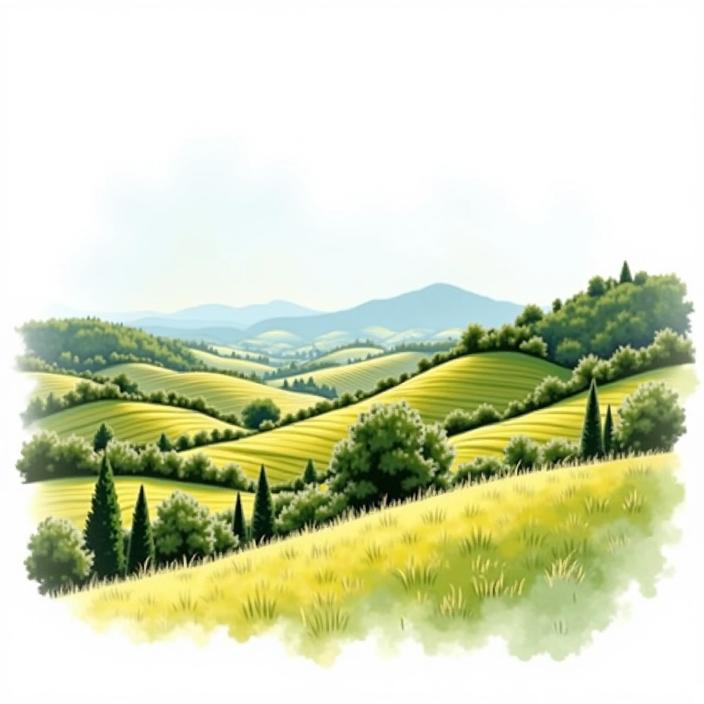 Juanico wine region — watercolor illustration