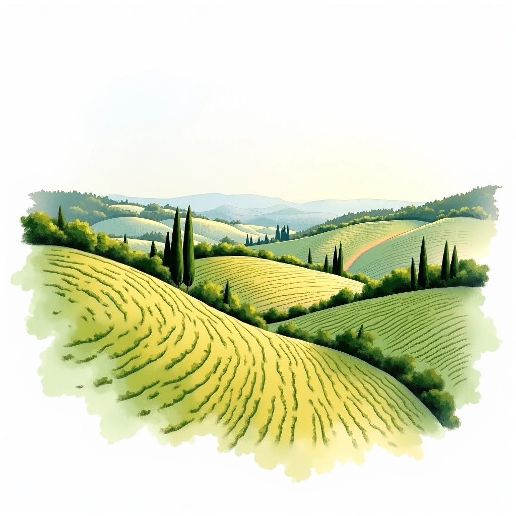 Juliénas wine region — watercolor illustration