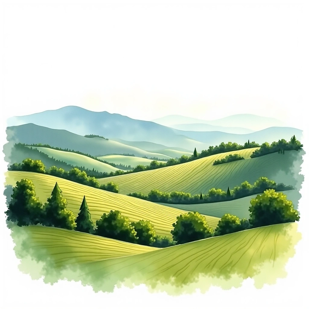 Jura wine region — watercolor illustration