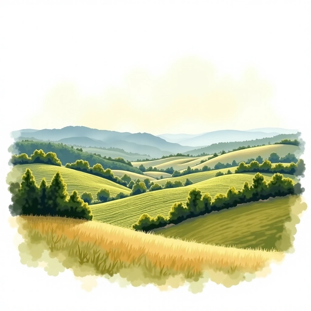 Knights Valley wine region — watercolor illustration