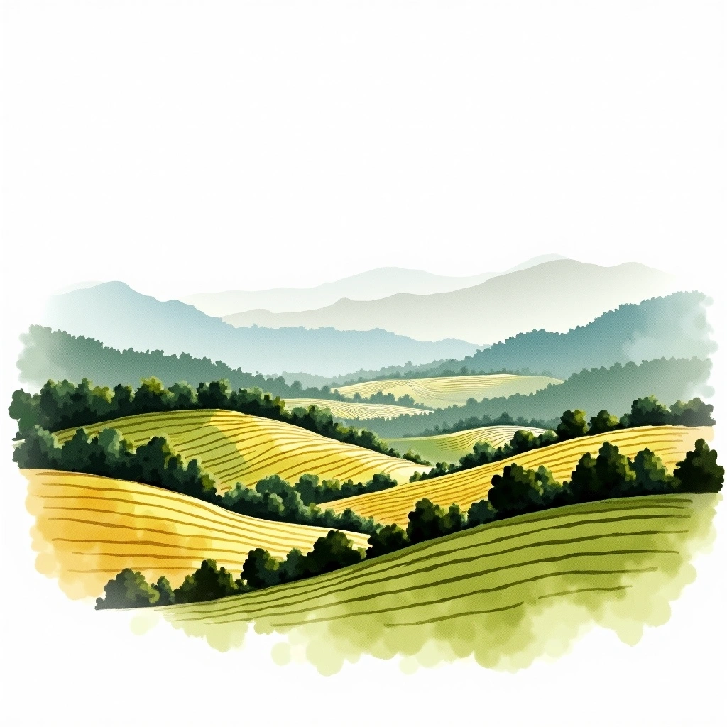Kumeu wine region — watercolor illustration