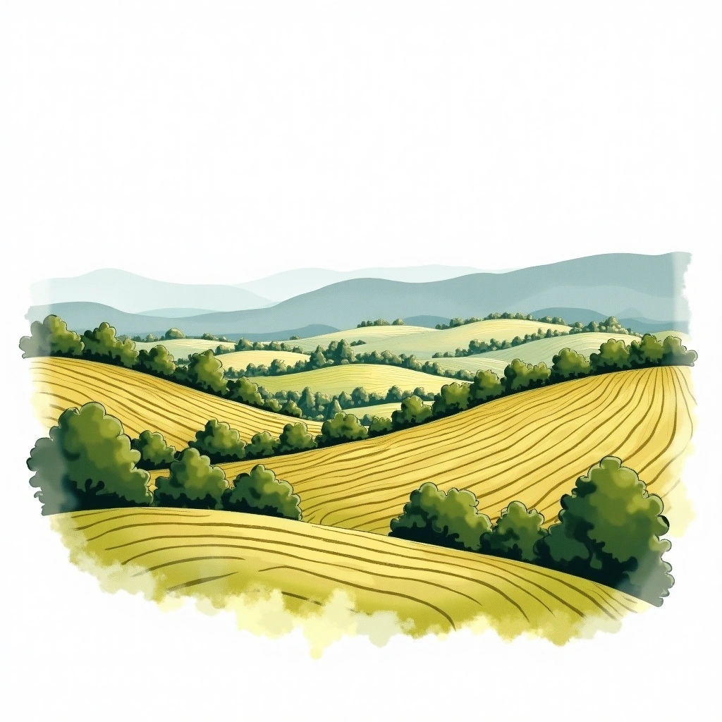 La Consulta wine region — watercolor illustration