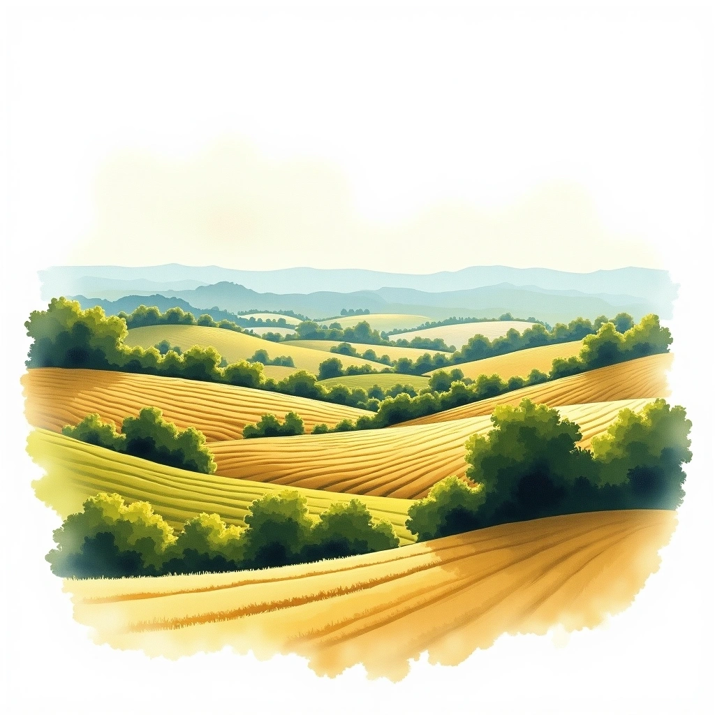 La Mancha wine region — watercolor illustration