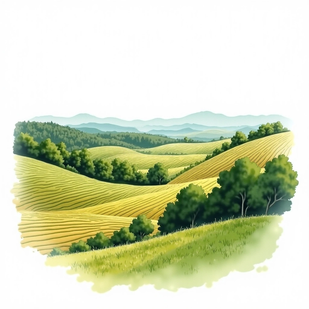 Libournais wine region — watercolor illustration