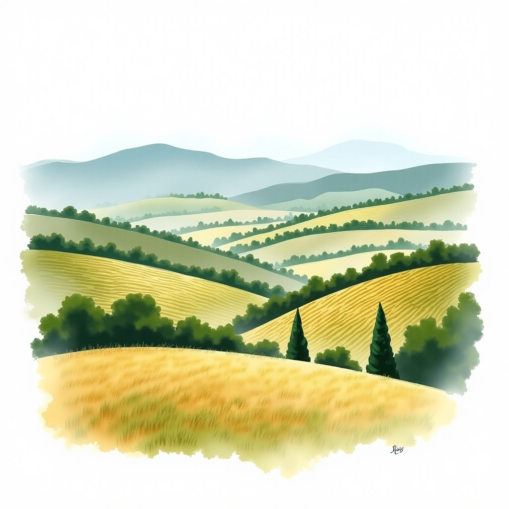 Limarí Valley wine region — watercolor illustration