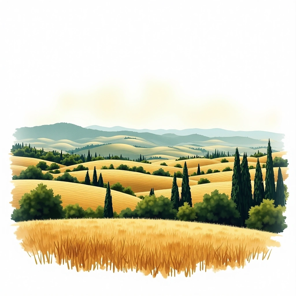 Lodi wine region — watercolor illustration