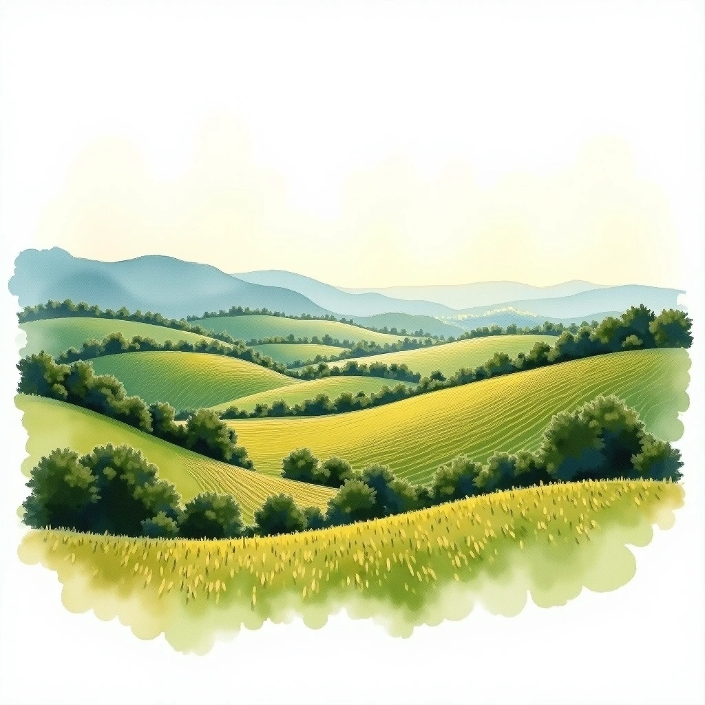 Lombardia wine region — watercolor illustration
