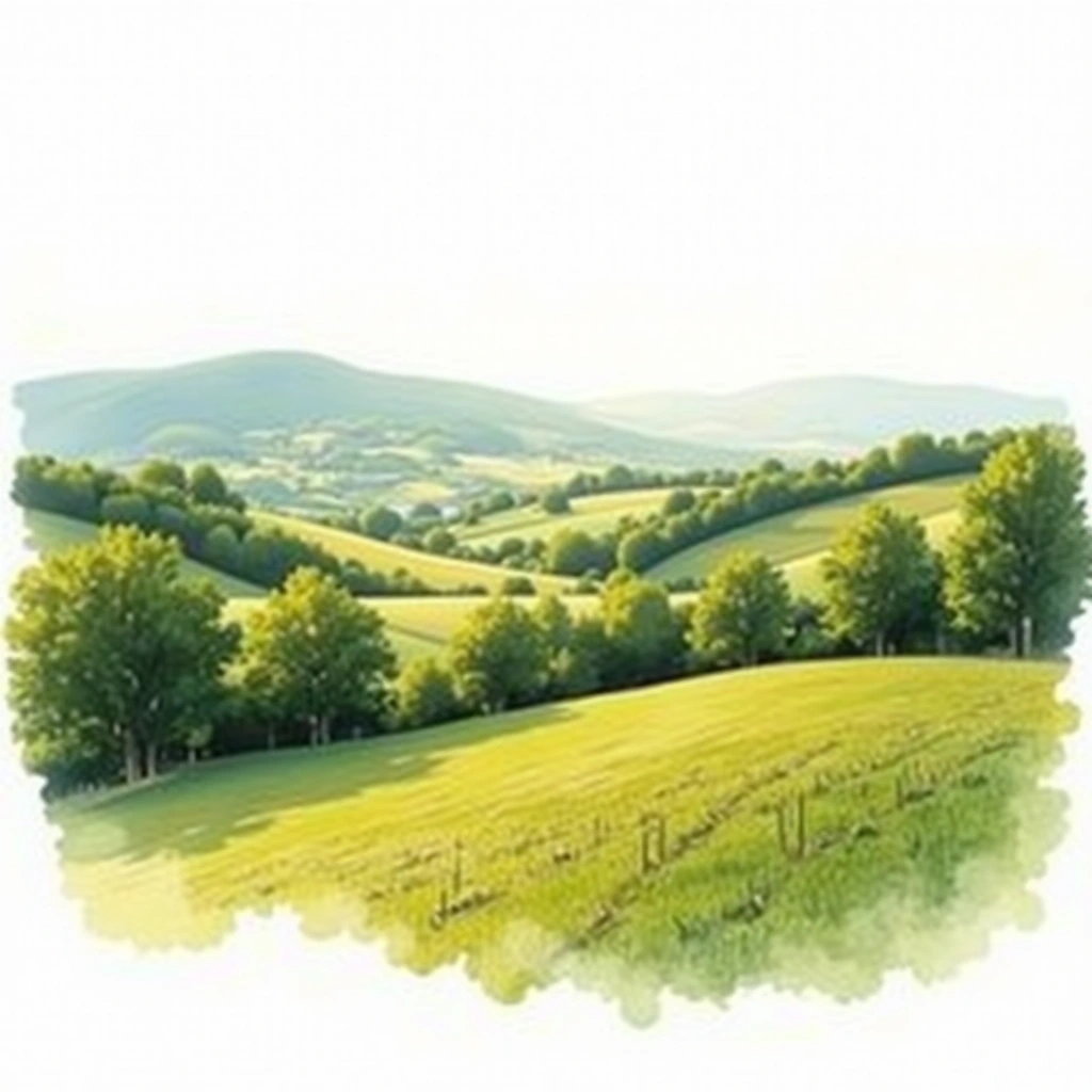 Mâcon wine region — watercolor illustration