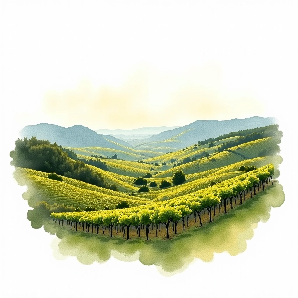 Madeira wine region — watercolor illustration