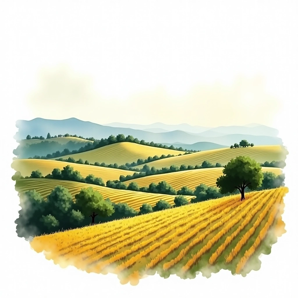 Madrid wine region — watercolor illustration