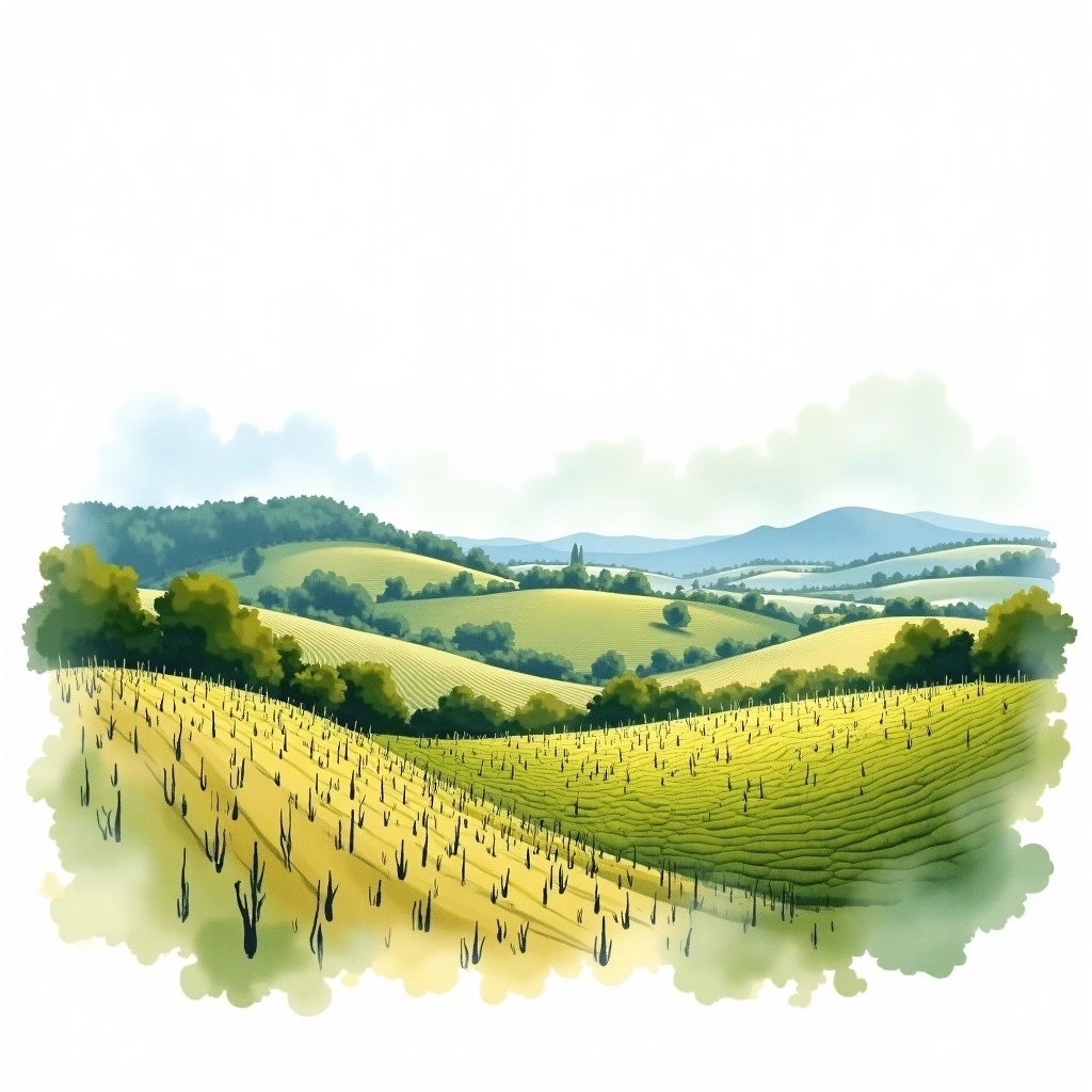 Maldonado wine region — watercolor illustration