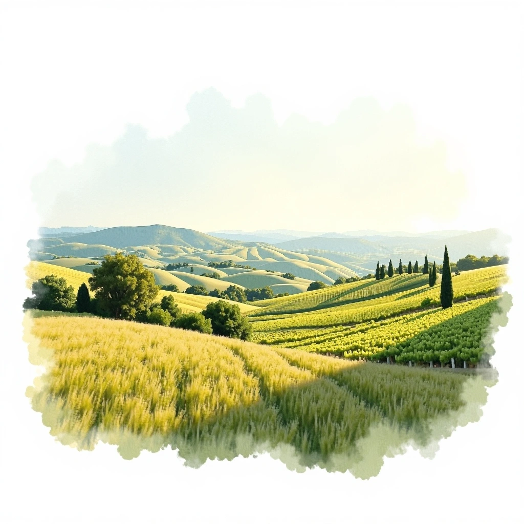 Malta wine region — watercolor illustration