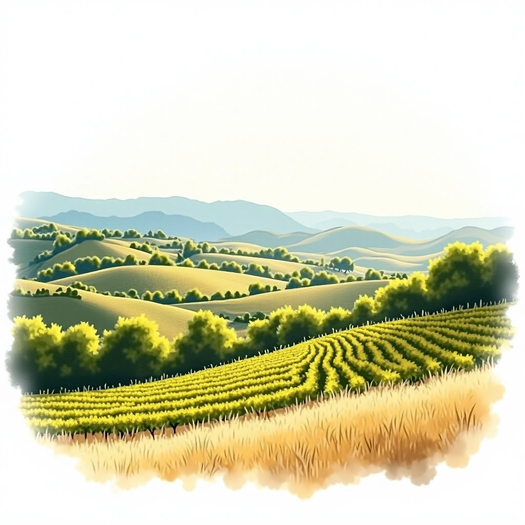 Manchuela wine region — watercolor illustration