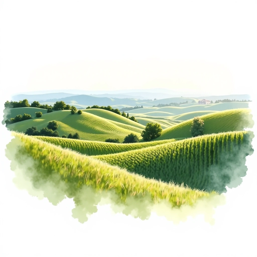 Margaux wine region — watercolor illustration