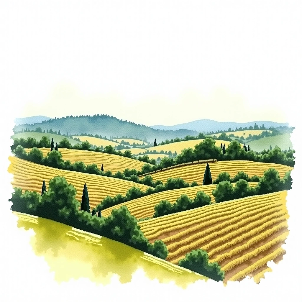 Marsannay wine region — watercolor illustration
