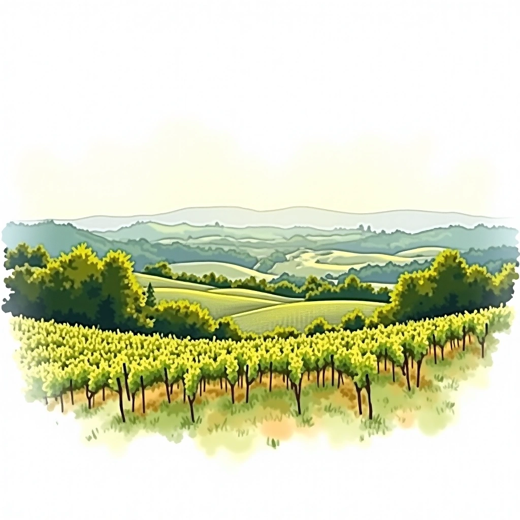 Massachusetts wine region — watercolor illustration