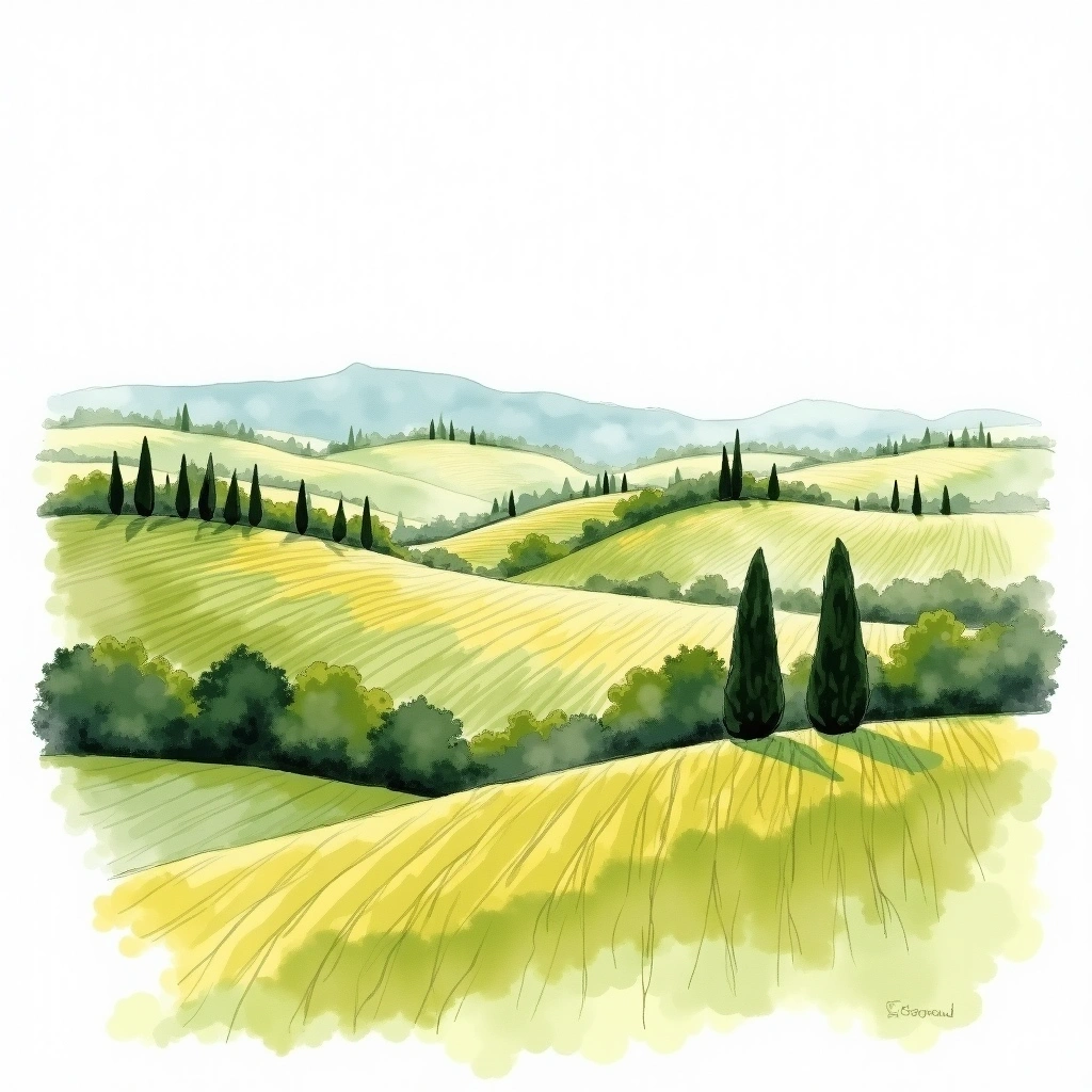 Mayschoss wine region — watercolor illustration