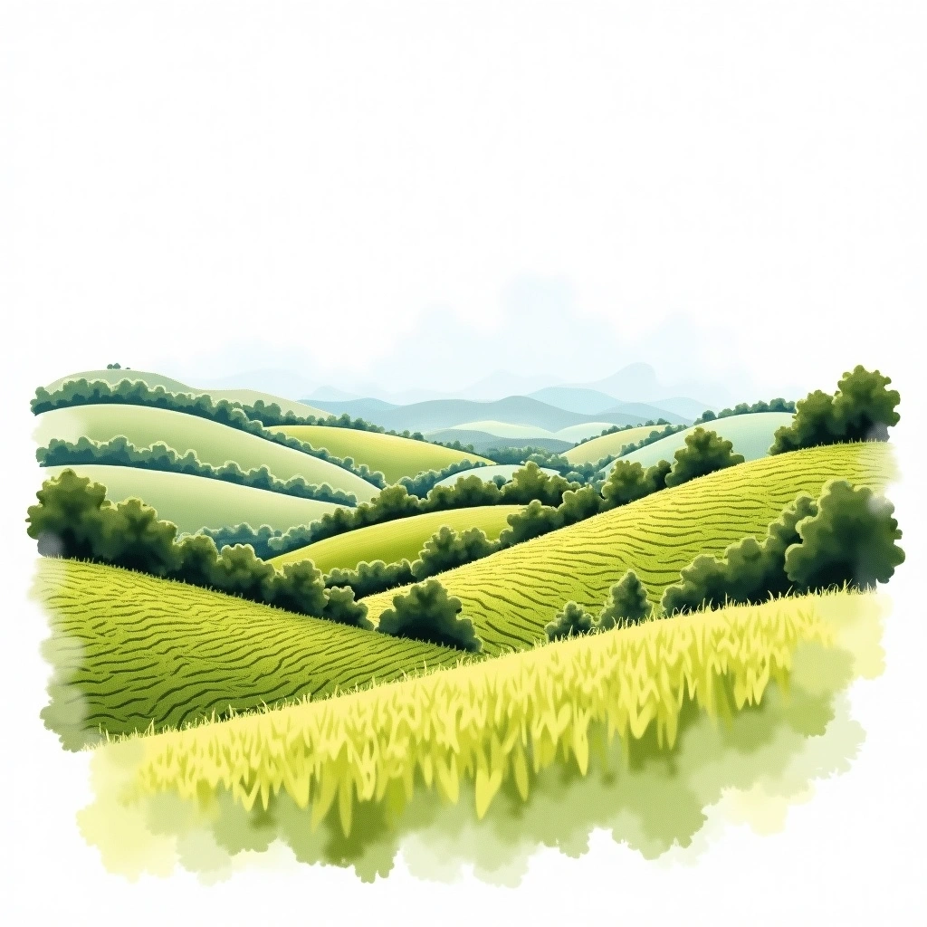 Mikulovska wine region — watercolor illustration