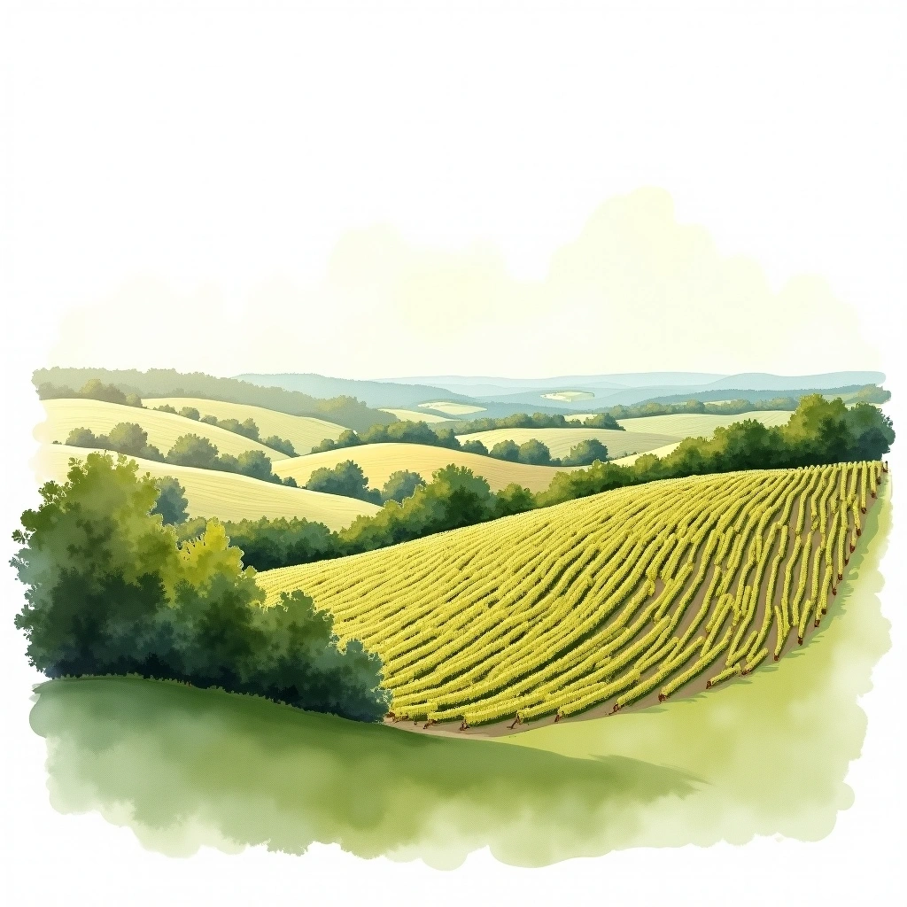 Missouri wine region — watercolor illustration