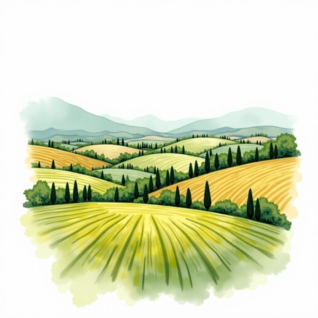 Modena wine region — watercolor illustration