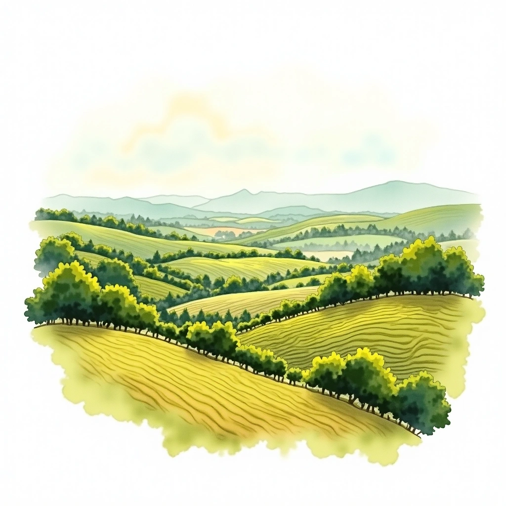 Moldova Viniculture wine region — watercolor illustration