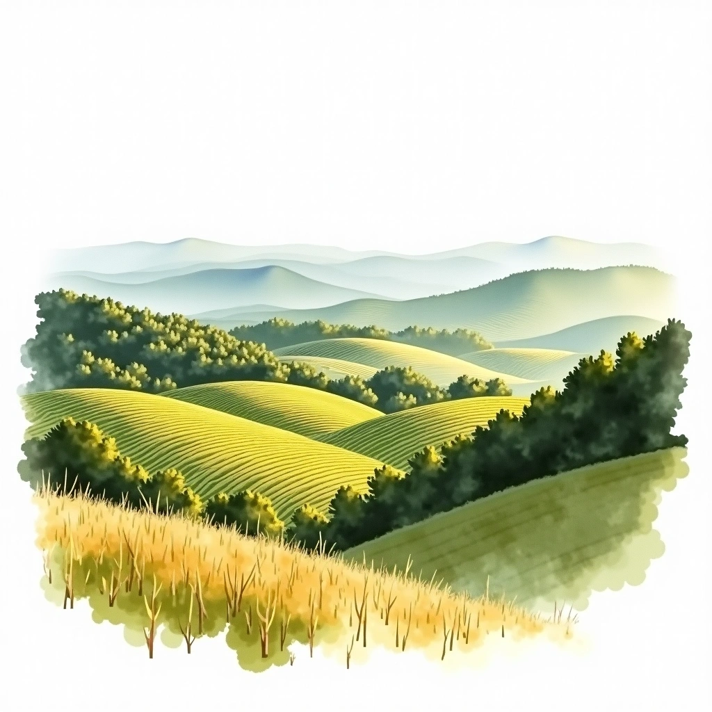 Monção e Melgaço wine region — watercolor illustration