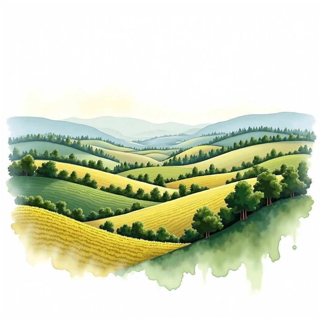 Mont-sur-Rolle wine region — watercolor illustration