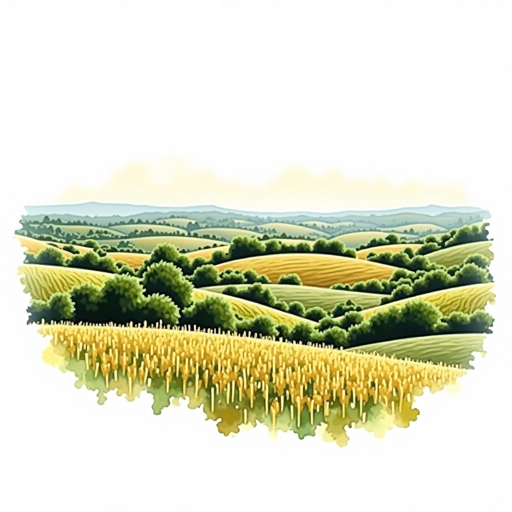 Montagne-Saint-Émilion wine region — watercolor illustration