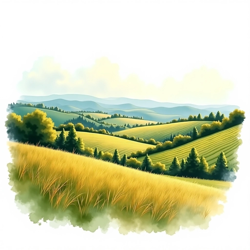 Montecucco wine region — watercolor illustration