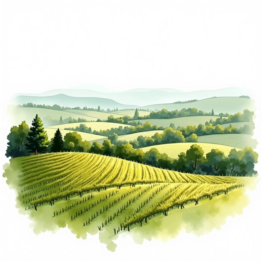 Morava wine region — watercolor illustration