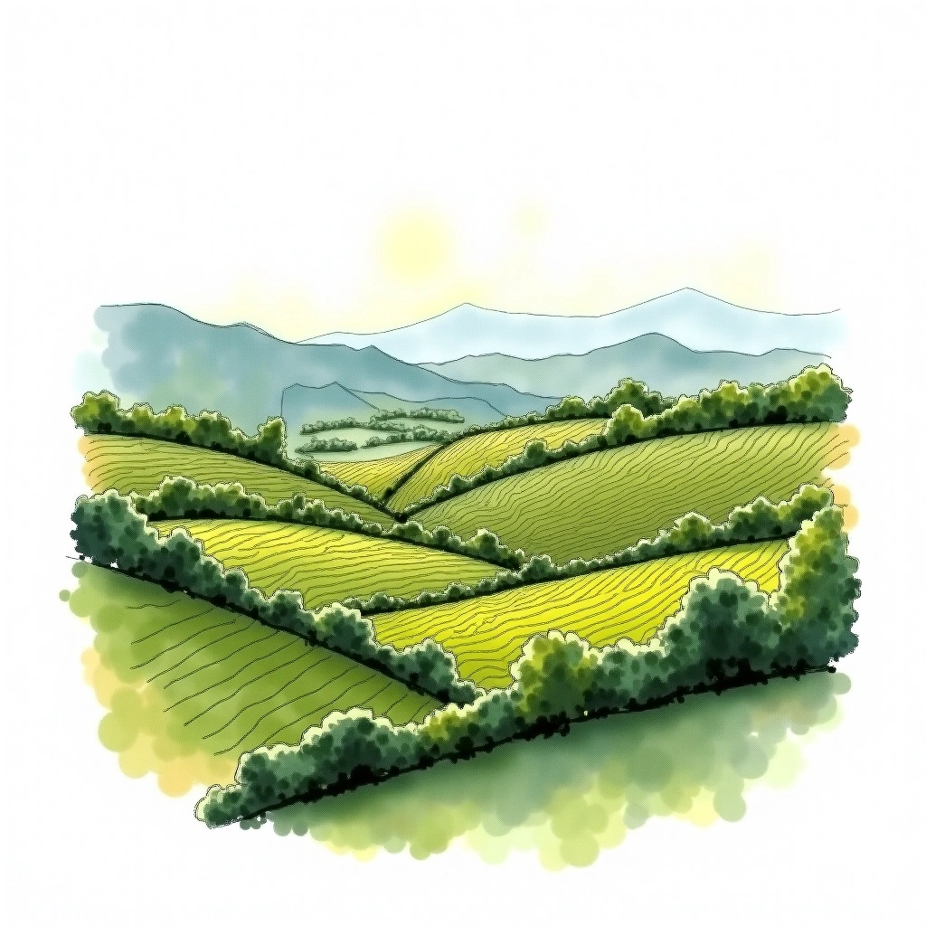 Morey-Saint-Denis wine region — watercolor illustration