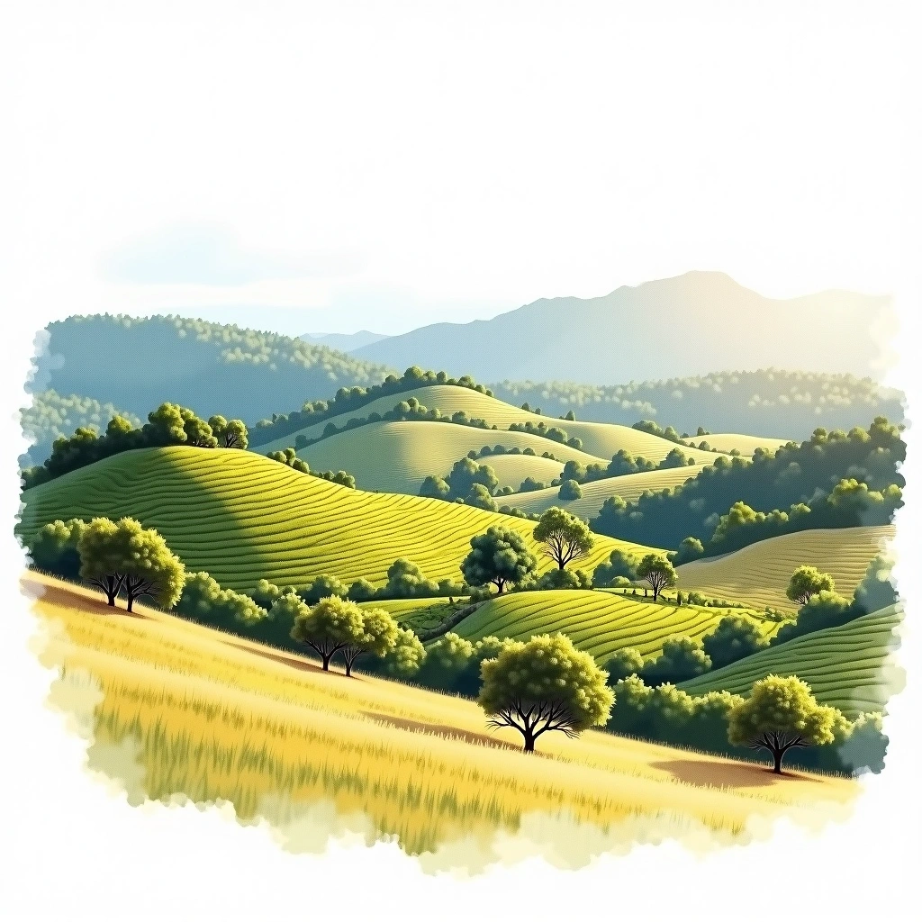 Mount Lofty Ranges wine region — watercolor illustration