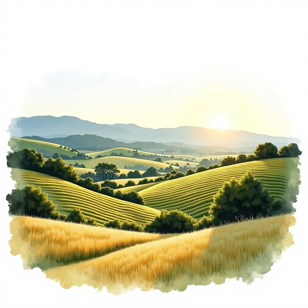 Mudgee wine region — watercolor illustration