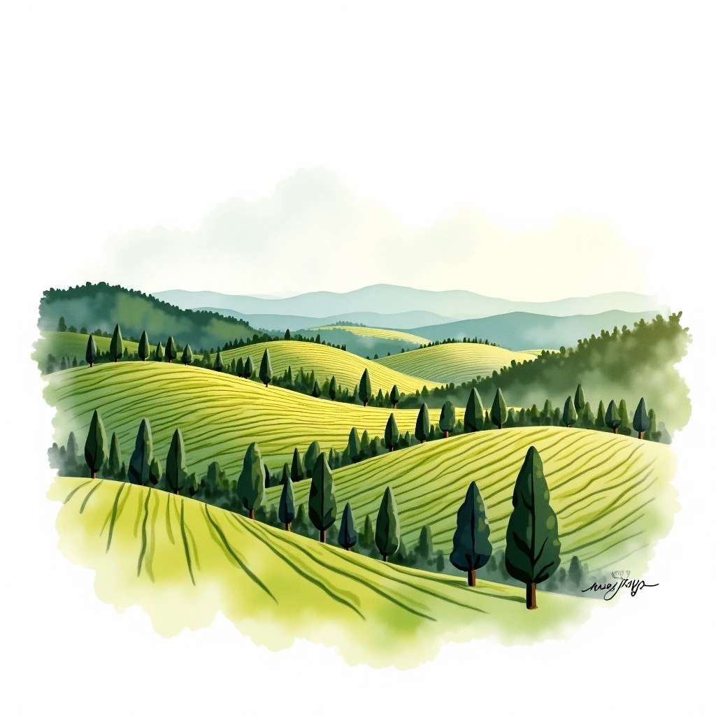 Múrcia wine region — watercolor illustration