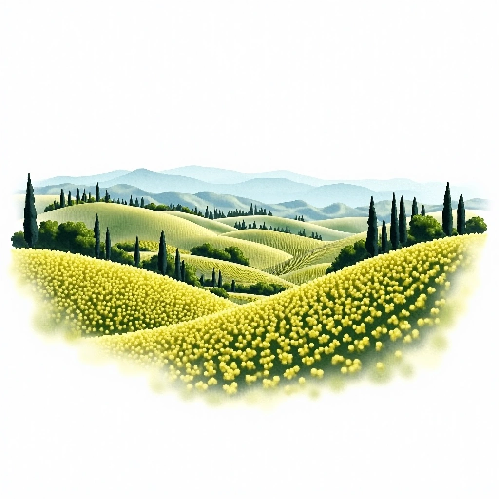 Napa County wine region — watercolor illustration