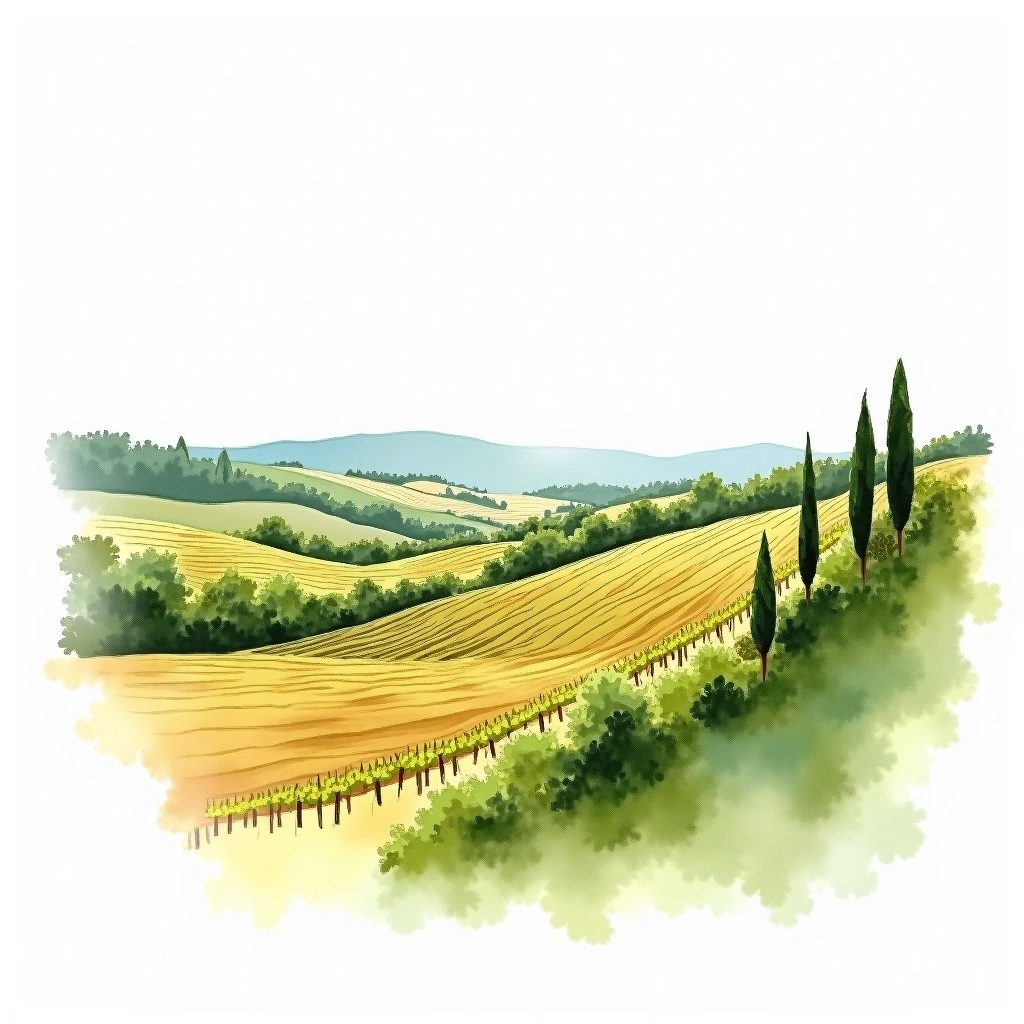 Navarra wine region — watercolor illustration