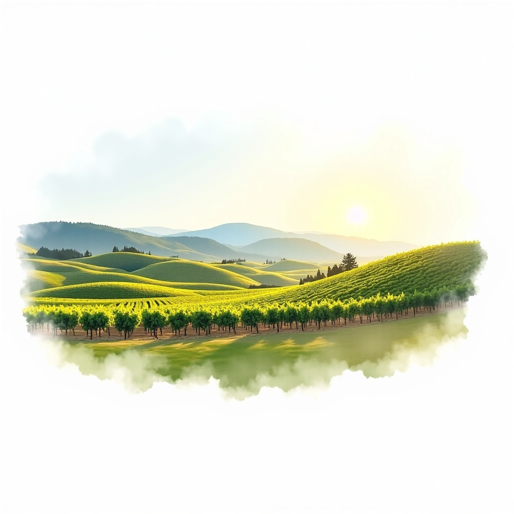 Nelson wine region — watercolor illustration