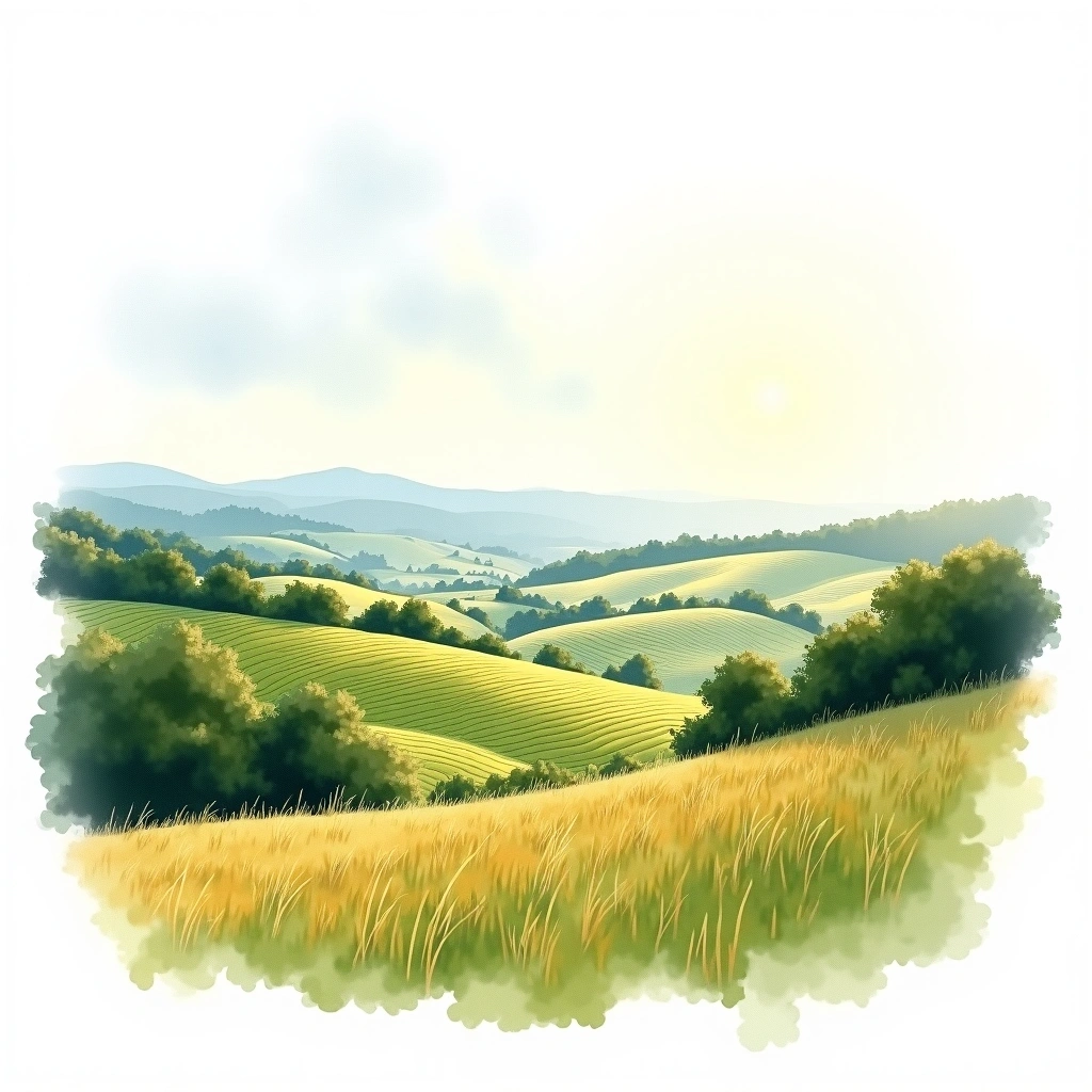 Neusiedlersee-Hügelland wine region — watercolor illustration