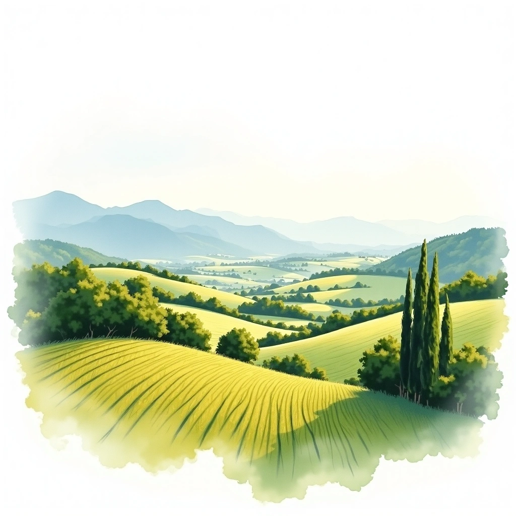 Neusiedlersee wine region — watercolor illustration