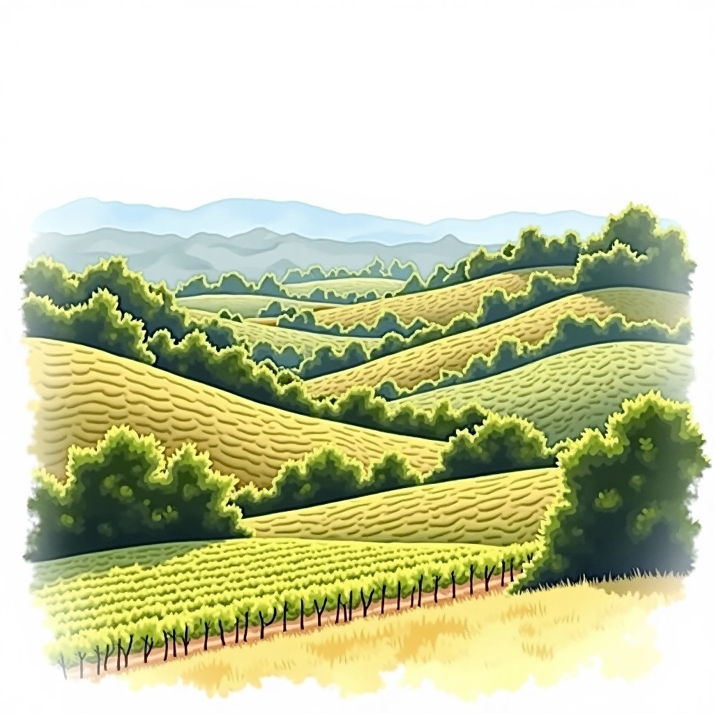 New South Wales wine region — watercolor illustration