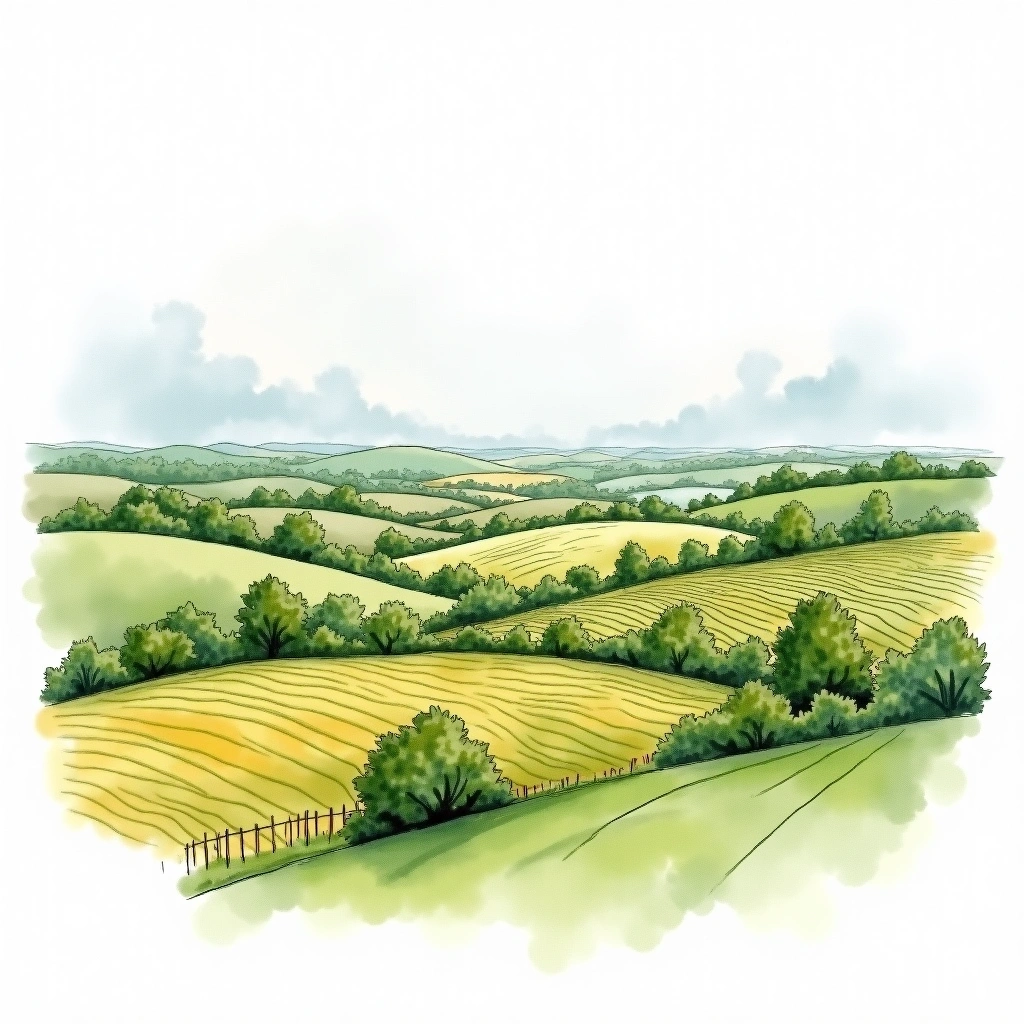 Niagara-on-the-Lake wine region — watercolor illustration