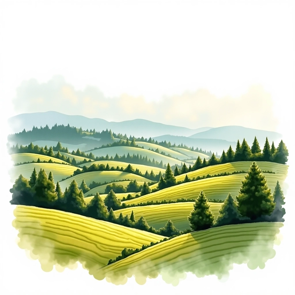 Nierstein wine region — watercolor illustration