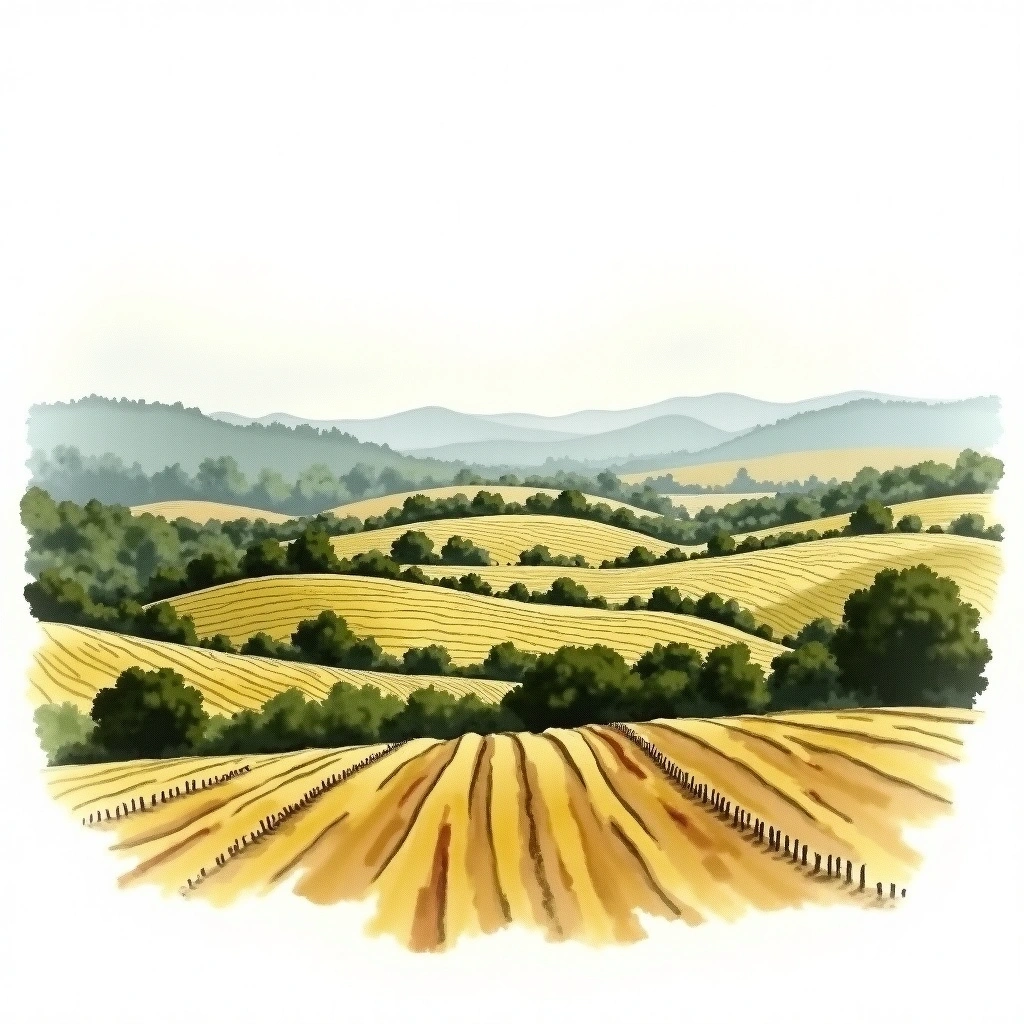 North East Victoria wine region — watercolor illustration